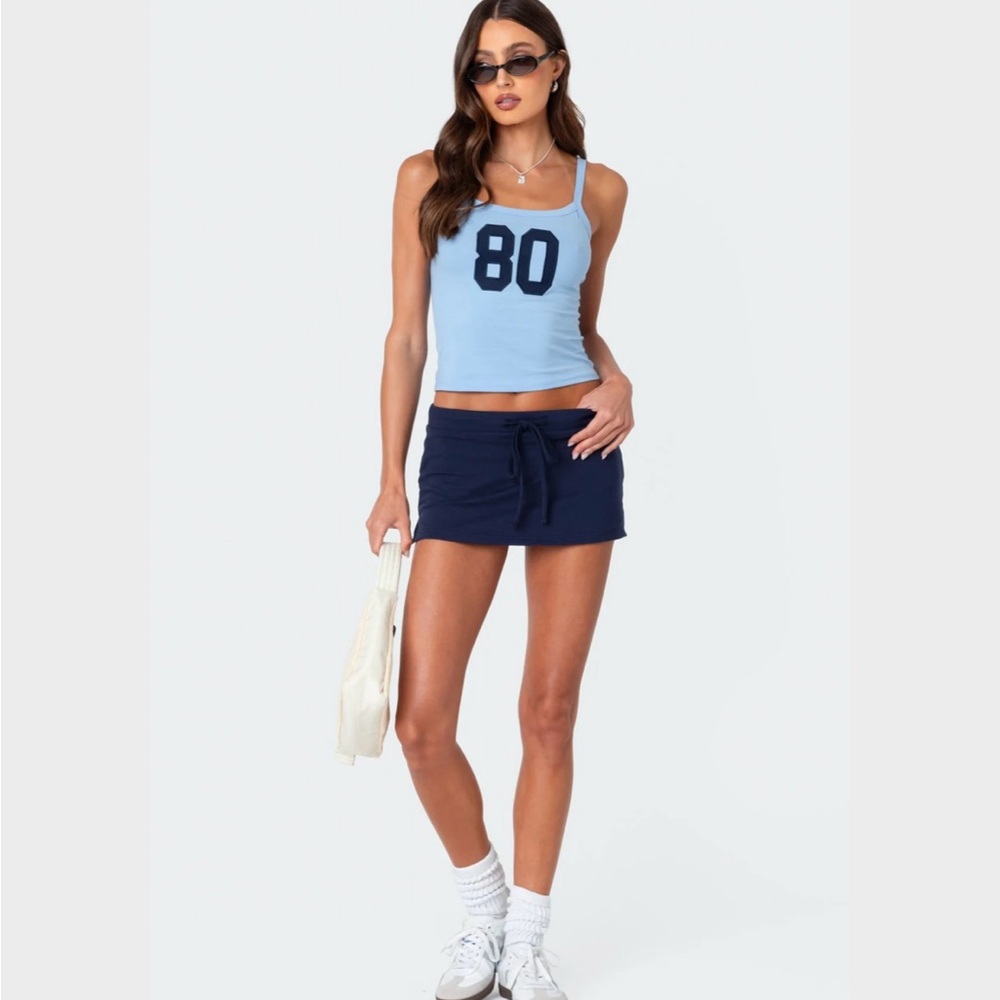 Edikted Navy Mini Skirt
